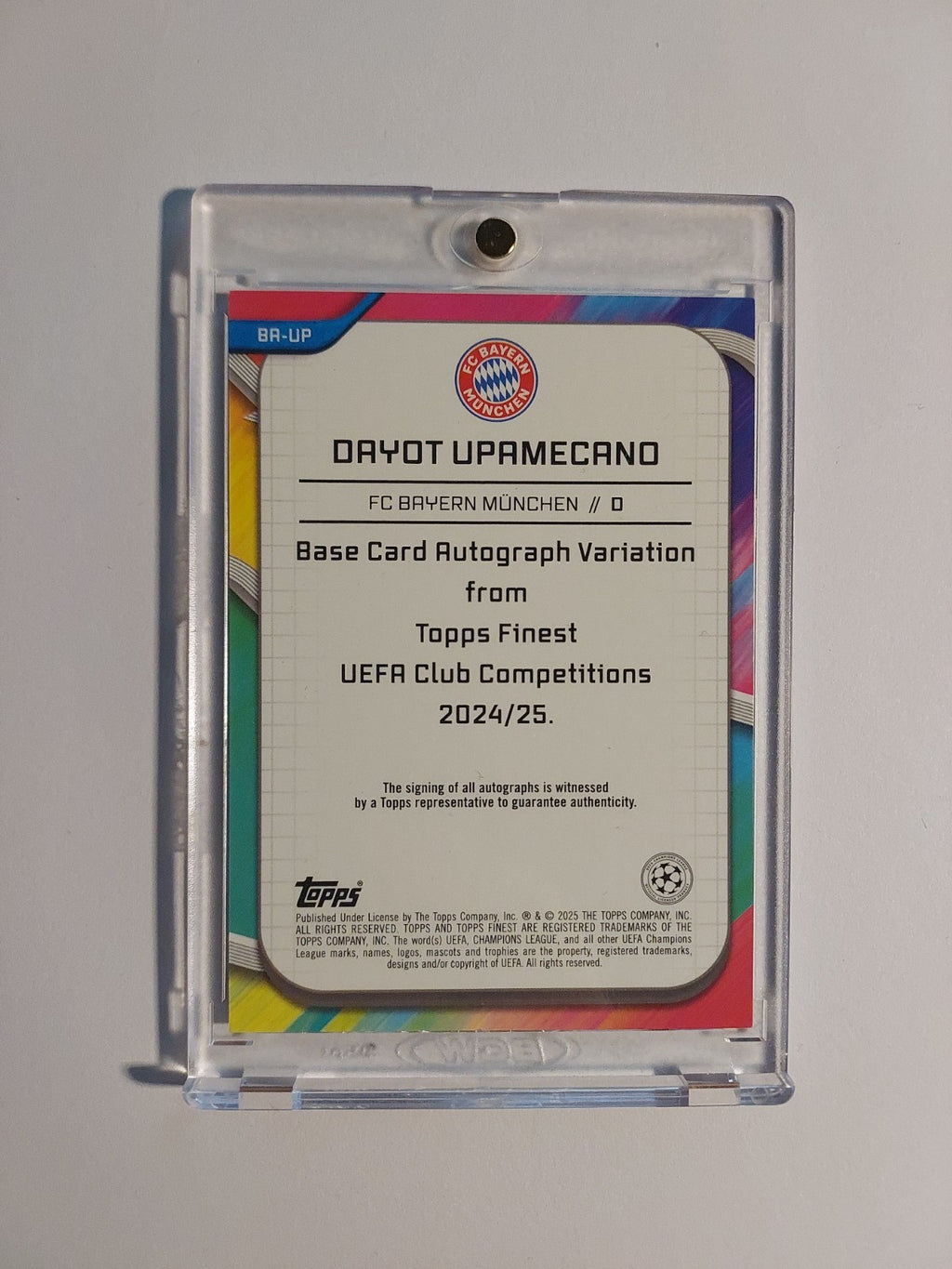 Topps Finest 2024-25 Dayot Upamecano Auto Bayern München Parallel 45/75 Rare Hit – Bild 2