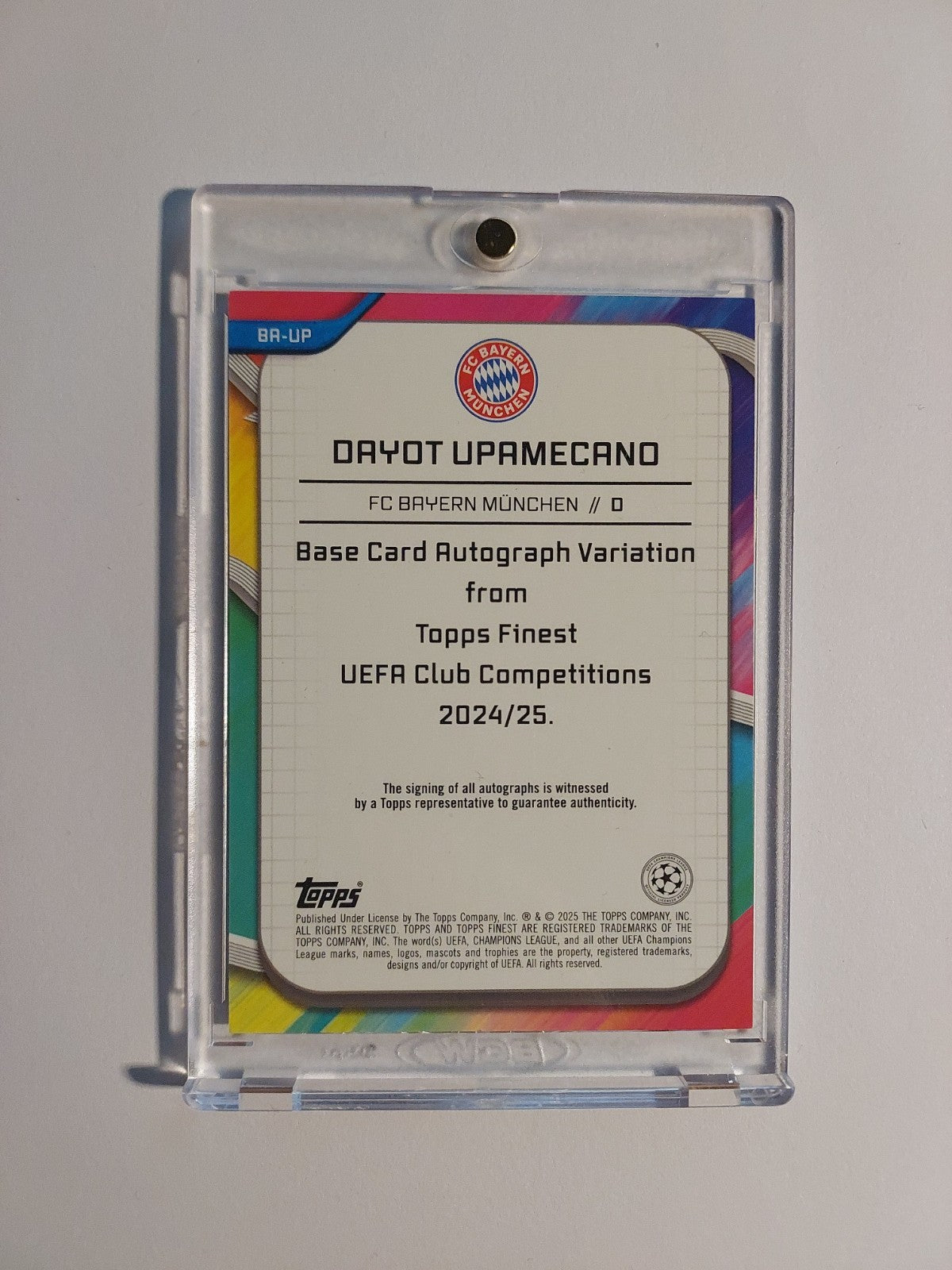 Topps Finest 2024-25 Dayot Upamecano Auto Bayern München Parallel 45/75 Rare Hit – Bild 2