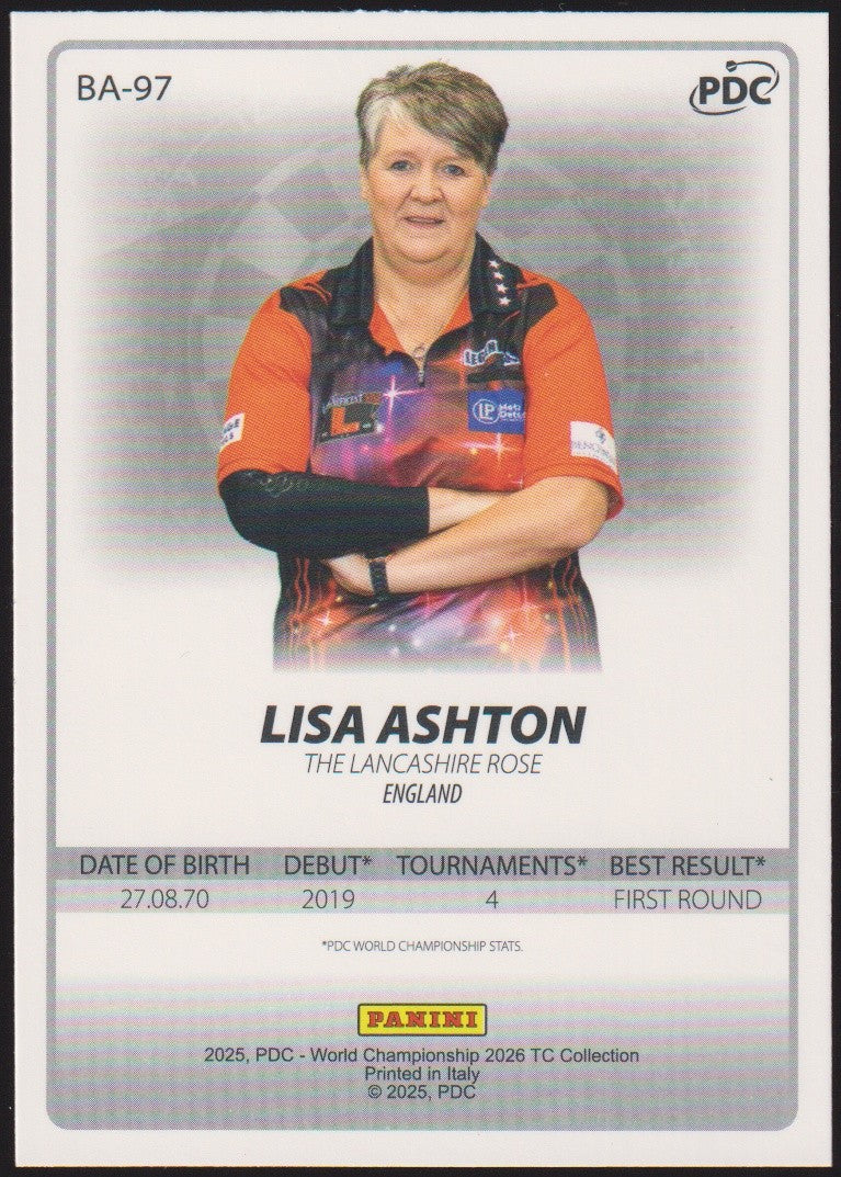 Panini PDC World Championship 2026 Lisa Ashton Refractor Parallel – Bild 2