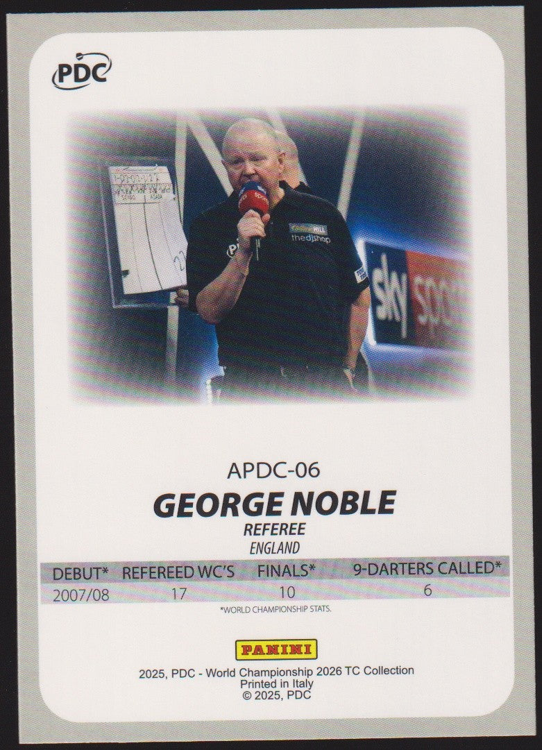 Panini PDC World Championship 2026 George Noble Refractor Parallel – Bild 2