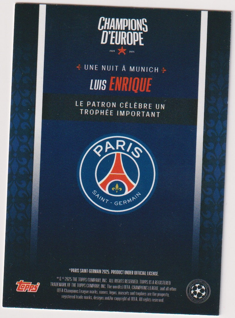 Topps Champions d'Europe Luis Enrique Paris Saint-Germain 2024-2025 Parallel – Bild 2