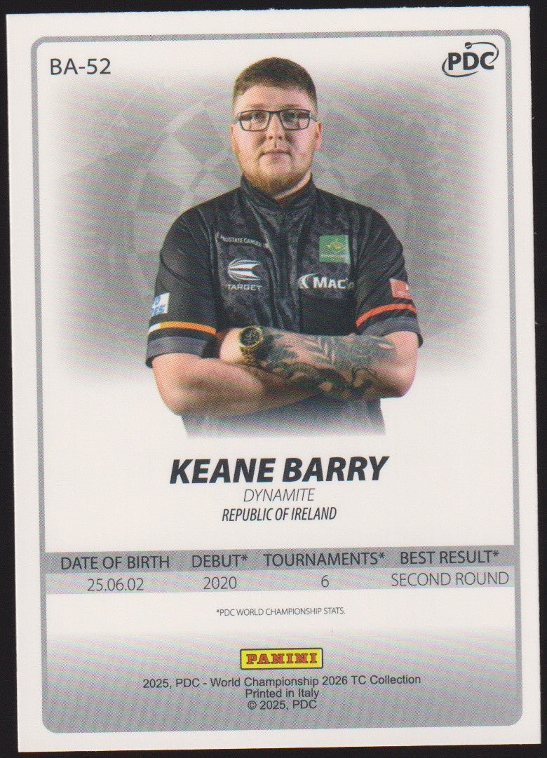 Panini PDC World Keane Barry & Dynamite Republic of Ireland Refractor Parallel – Bild 2