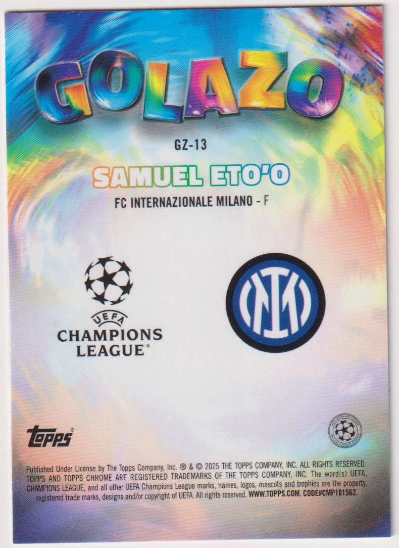 Topps Golazo 2024-25 Samuel Eto'o FC Internazionale Milano Parallel Rare – Bild 2