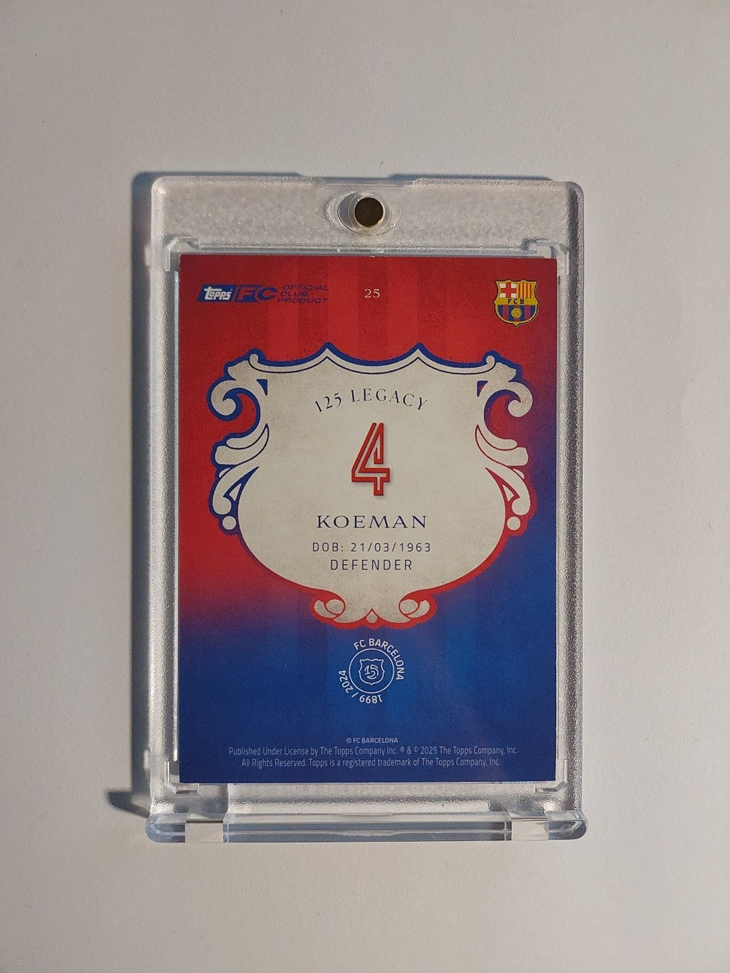 Topps 125 Jahre Barcelona 2024-25 Ronald Koeman Parallel 119/150 Ultra Rare Hit – Bild 2