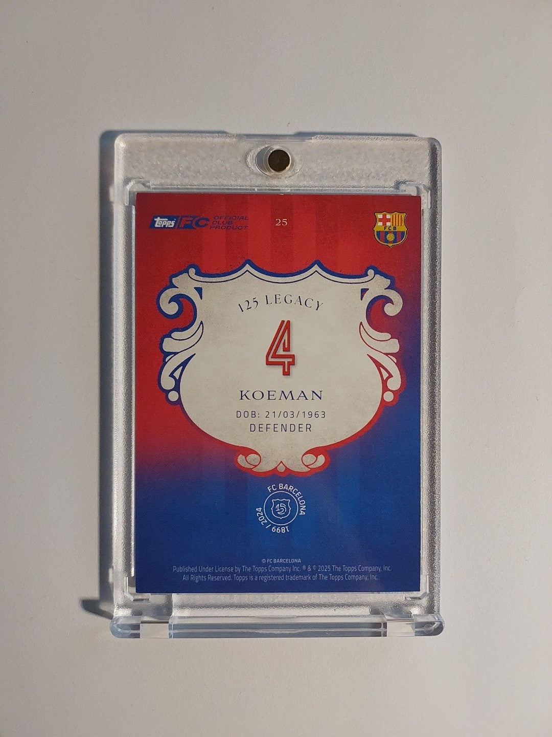 Topps 125 Jahre Barcelona 2024-25 Ronald Koeman Parallel 119/150 Ultra Rare Hit – Bild 2