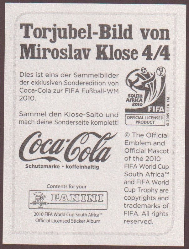 Panini 2010 FIFA World 2009-10 Miroslav Klose Deutschland Parallel 4/4 – Bild 2