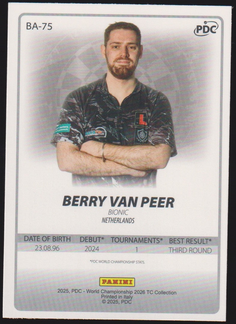 Panini PDC World Championship 2026 Berry Van Peer "Bionic" Refractor Parallel – Bild 2