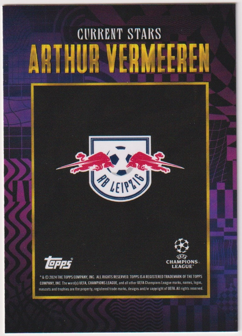 Topps Current 2023-24 Arthur Vermeeren RB Leipzig UEFA Champions League Parallel – Bild 2