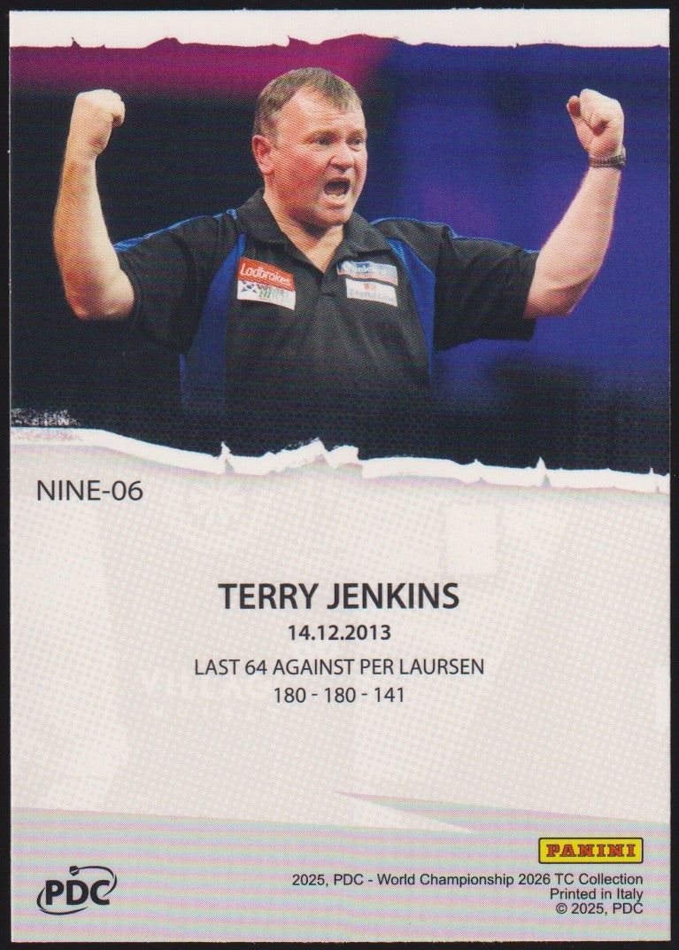 Panini PDC World Championship 2026 Terry Jenkins Refractor Parallel – Bild 2