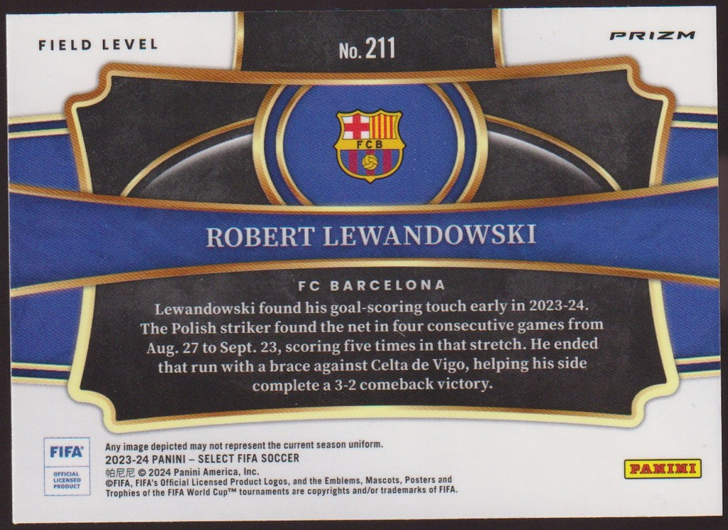 Panini FIFA Select 2023-24 Robert Lewandowski Barcelona Parallel Refractor – Bild 2
