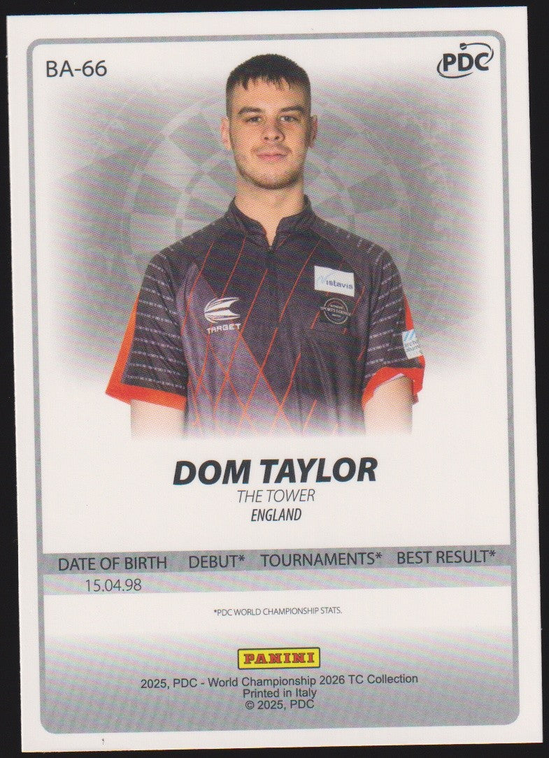 Panini PDC World Championship 2026 Dom Taylor Refractor Parallel – Bild 2