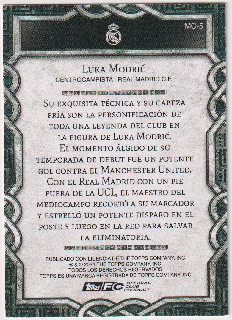 Topps 2024-25 Luka Modrić Real Madrid C.F. Parallel Rare MO-5 – Bild 2