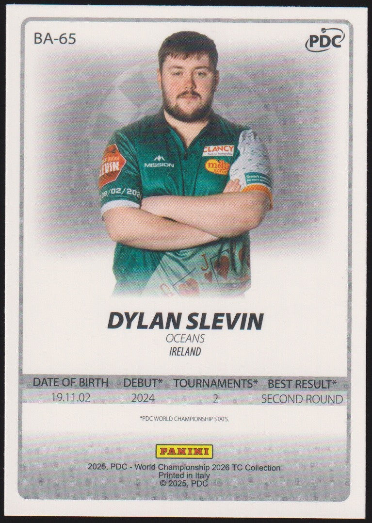 Panini PDC World Championship 2026 Dylan Slevin "Oceans" Refractor Parallel – Bild 2