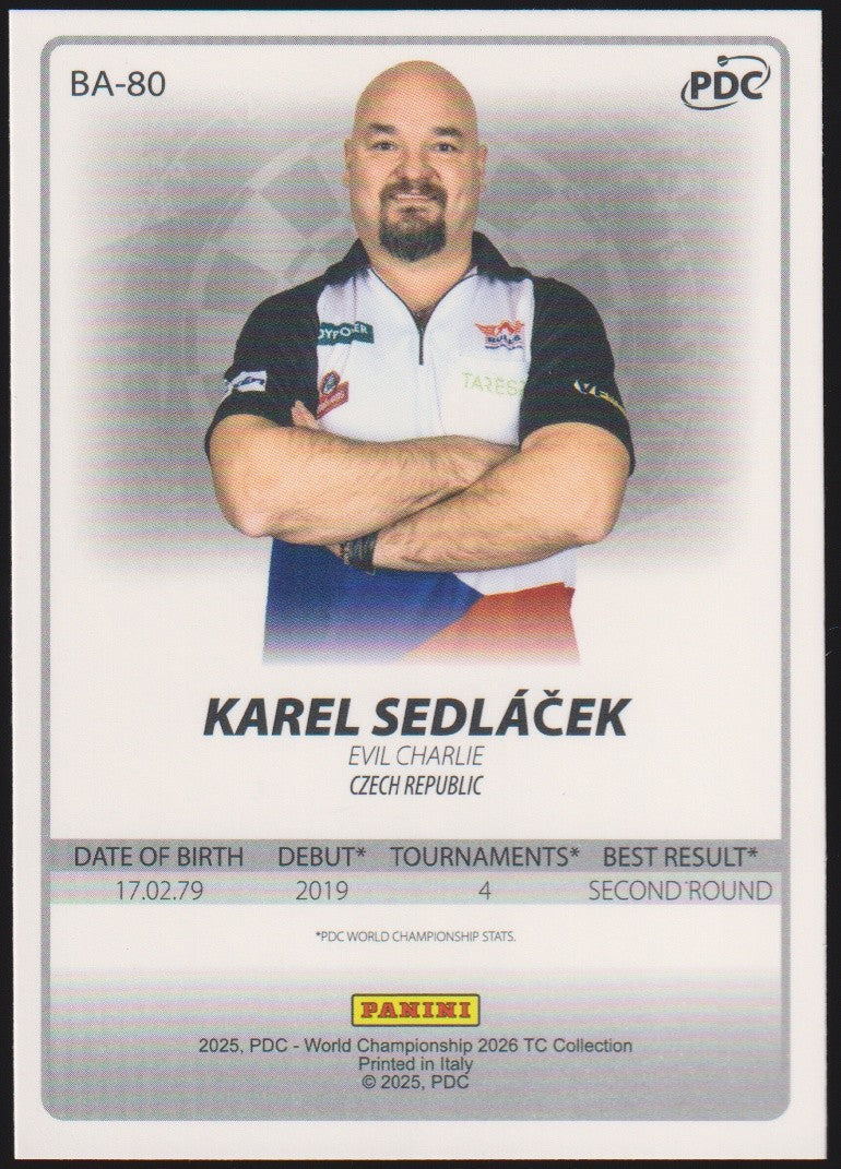 Panini PDC World Championship 2026 Karel Sedláček Refractor Parallel – Bild 2