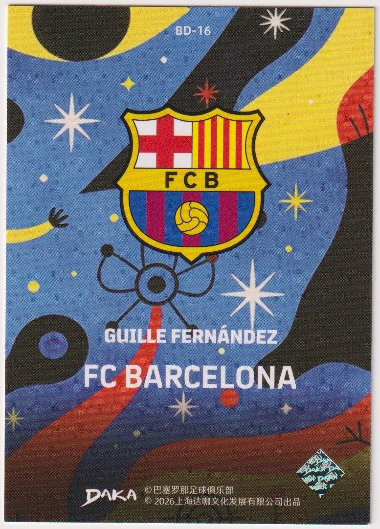 Daka BD-16 2025-26 Guille Fernandez FC Barcelona Rookie Parallel Rare Refractor – Bild 2