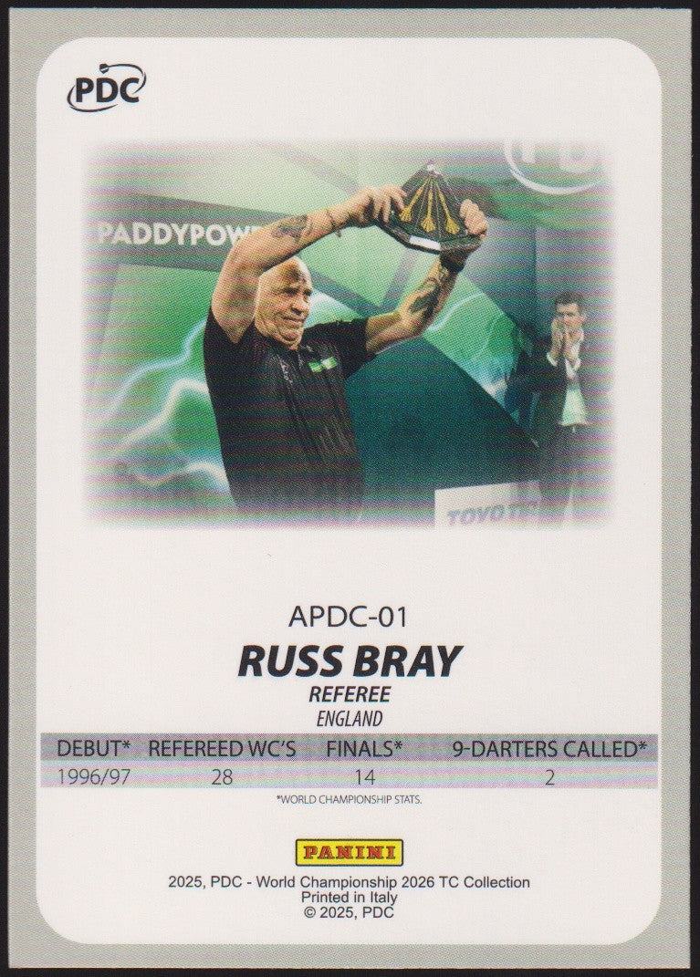 Panini PDC World Championship 2026 Russ Bray Refractor Parallel – Bild 2
