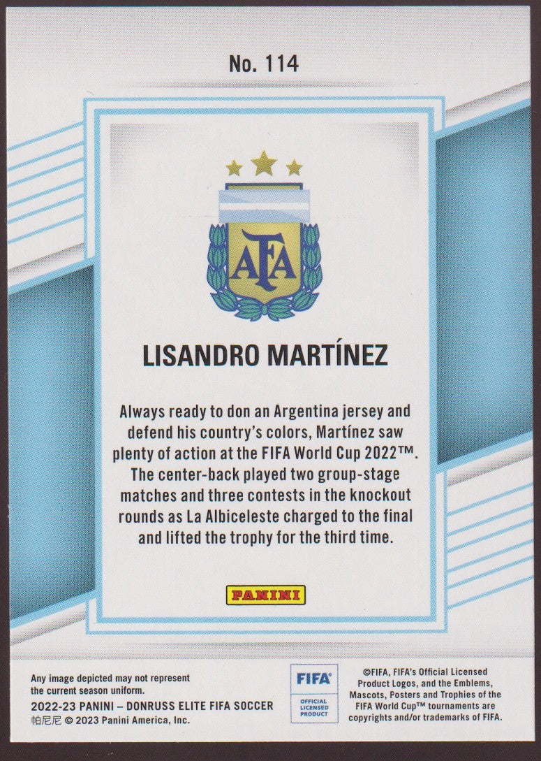 Panini DonRuss Elite FIFA Soccer 2023-24 Lisandro Martínez Argentina Parallel – Bild 2
