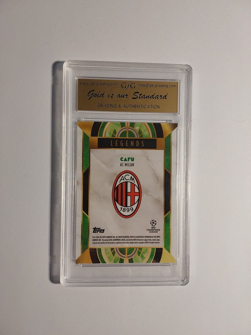 Topps UCC Deco 2023-24 Cafu AC Mailand Parallel 41/99 Refractor GSG 9.0 = PSA – Bild 2