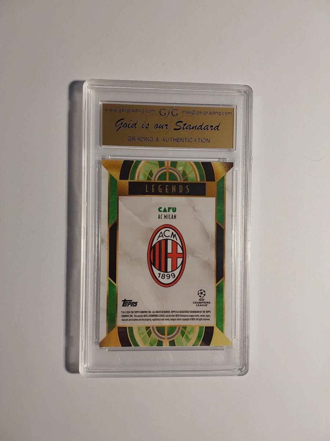 Topps UCC Deco 2023-24 Cafu AC Mailand Parallel 41/99 Refractor GSG 9.0 = PSA – Bild 2
