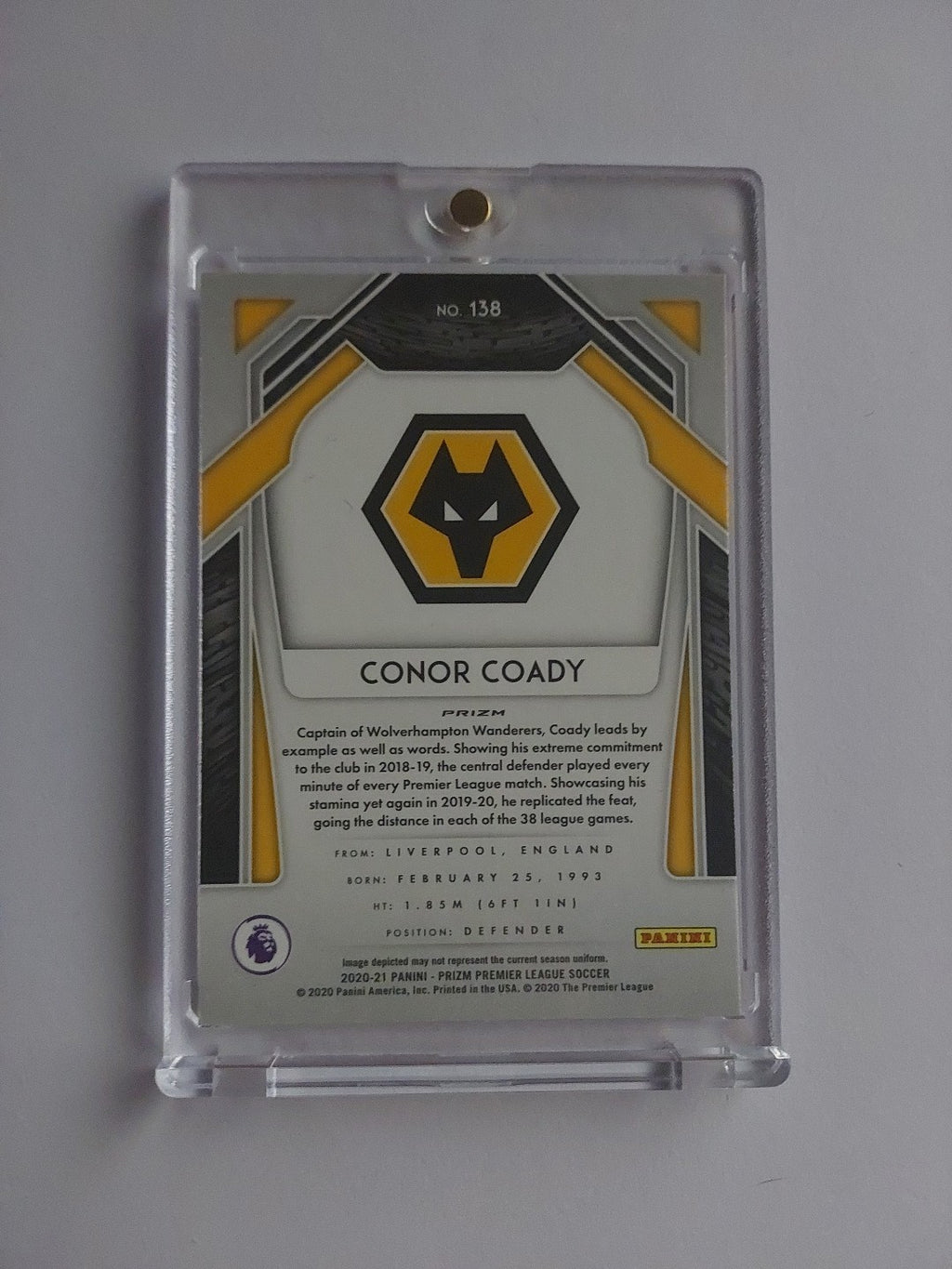 Panini Purple Prizm 2020-21 Conor Coady Wolverhampton Wanderers Limited Parallel – Bild 2