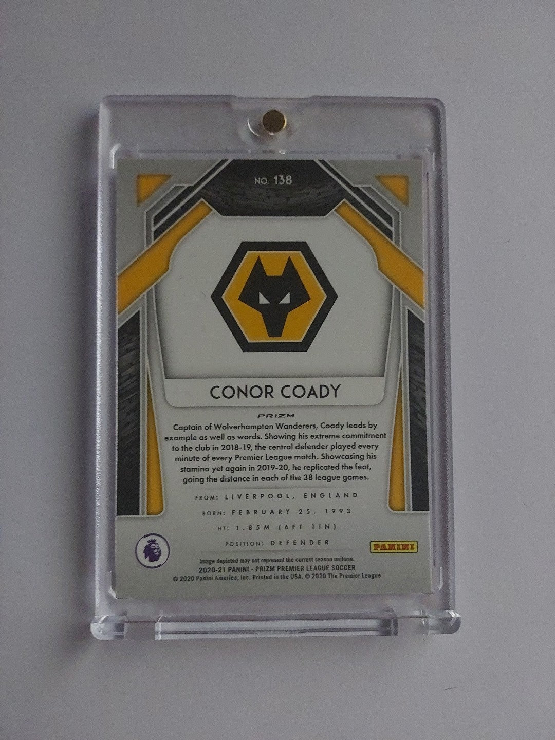 Panini Purple Prizm 2020-21 Conor Coady Wolverhampton Wanderers Limited Parallel – Bild 2