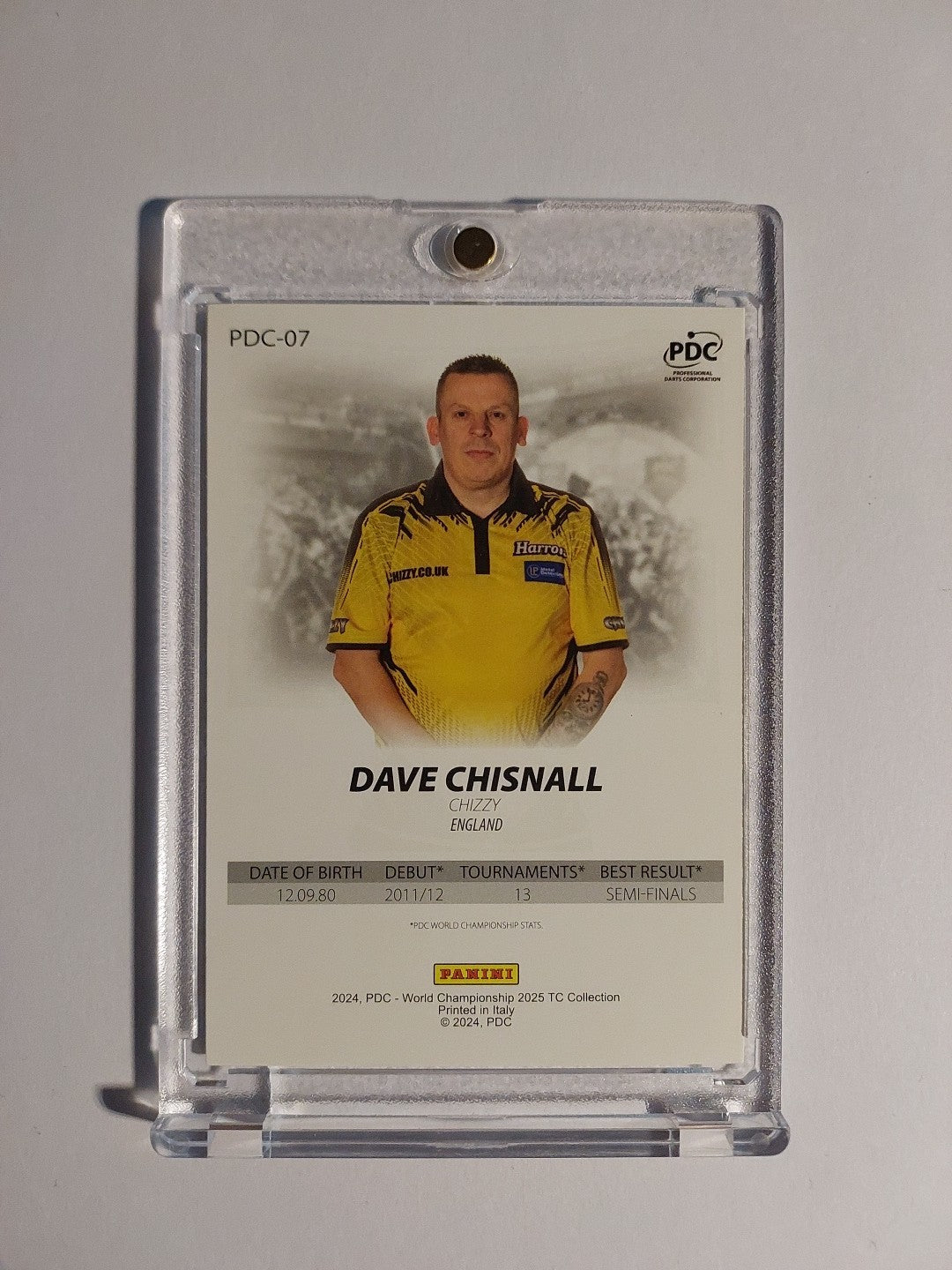 Panini DPC World Championship 2025 First Edition Dave Chisnall Parallel Rare Hit – Bild 2