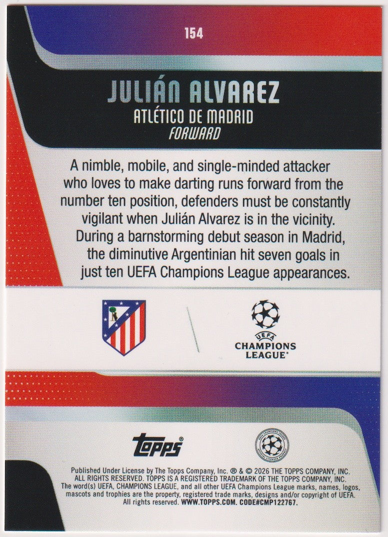 Topps Champions League 2025-26 Julián Alvarez Atlético de Madrid Flagshipp – Bild 2