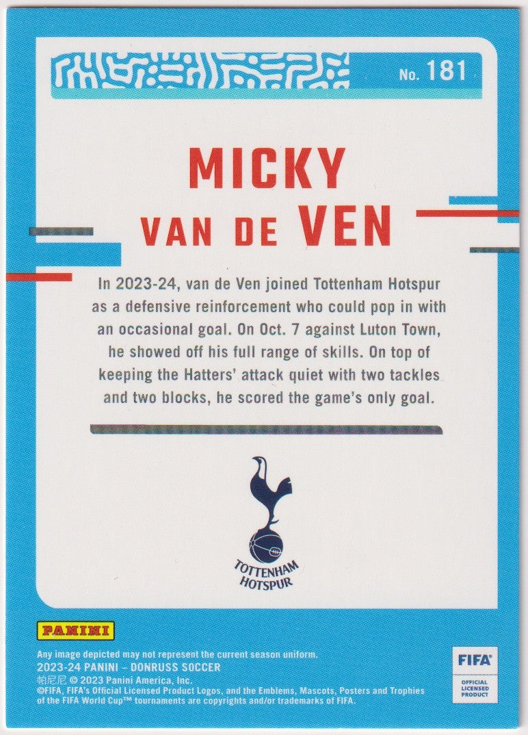 Panini 2023-24 Panini - Donruss Soccer 2023-24 Micky van de Ven Rookie – Bild 2