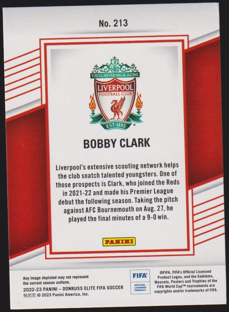 Panini DonRuss Elite Soccer 2022-23 Bobby Clark Rookie Liverpool Parallel Rare – Bild 2