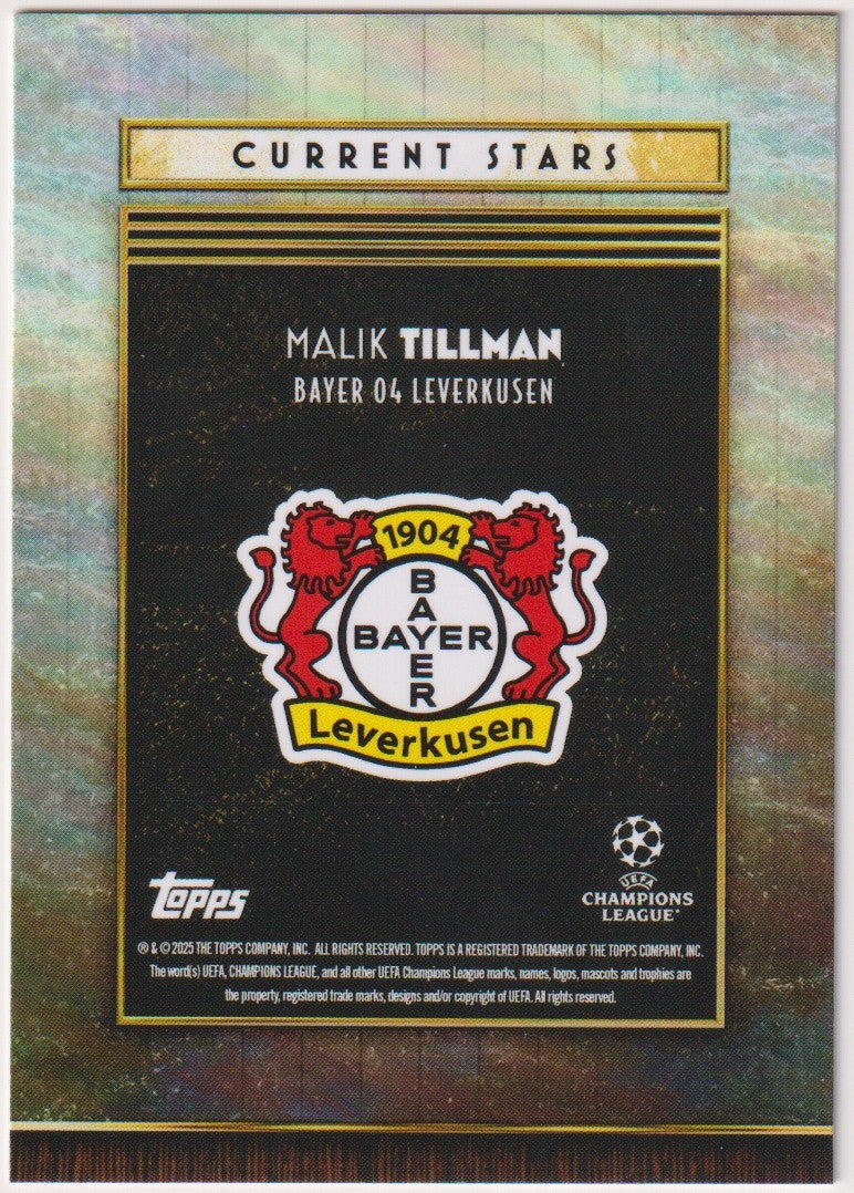 Topps Current Stars 2024-25 Malik Tillman Bayer 04 Leverkusen Parallel – Bild 2