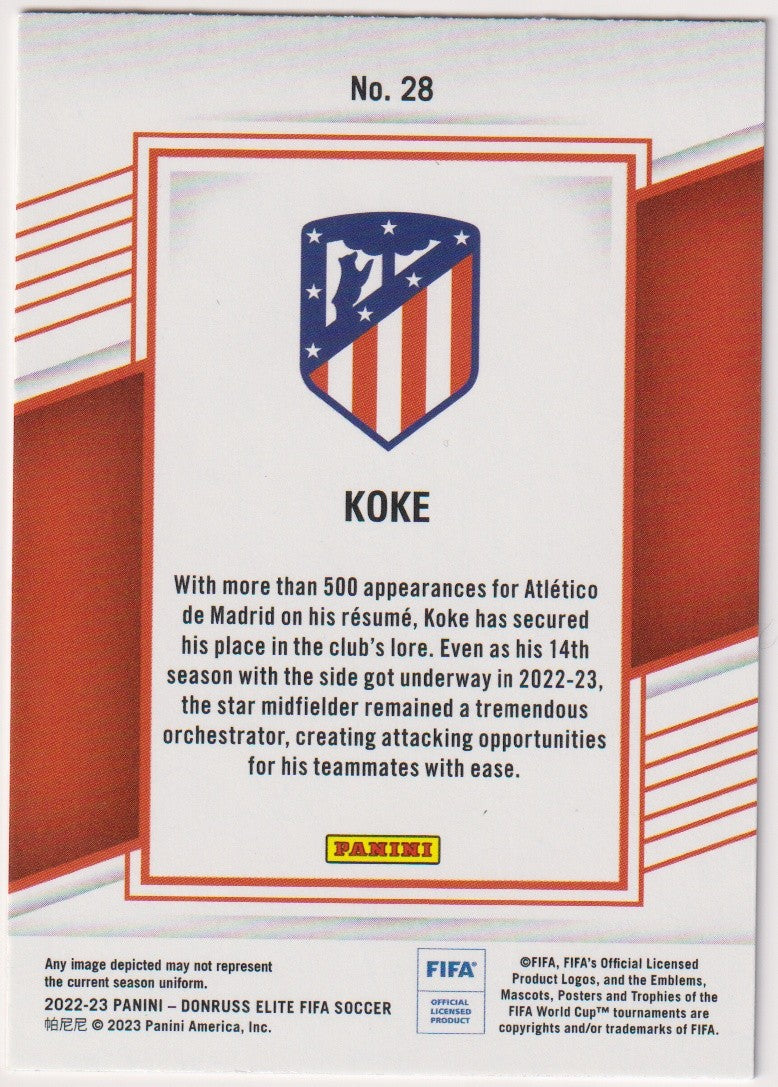Panini Elite Soccer 2022-23 Koke Atletico Madrid Parallel Refractor – Bild 2