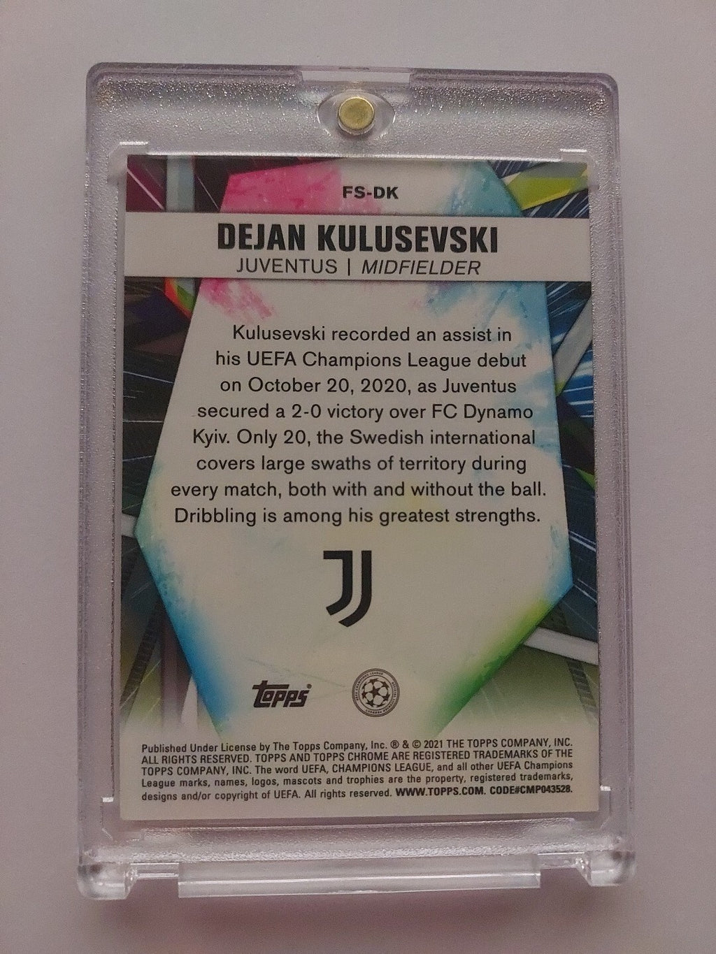 Topps Chrome Set 2020-21  Dejan Kulusevski Juventus Turin Parallel Future Star – Bild 2