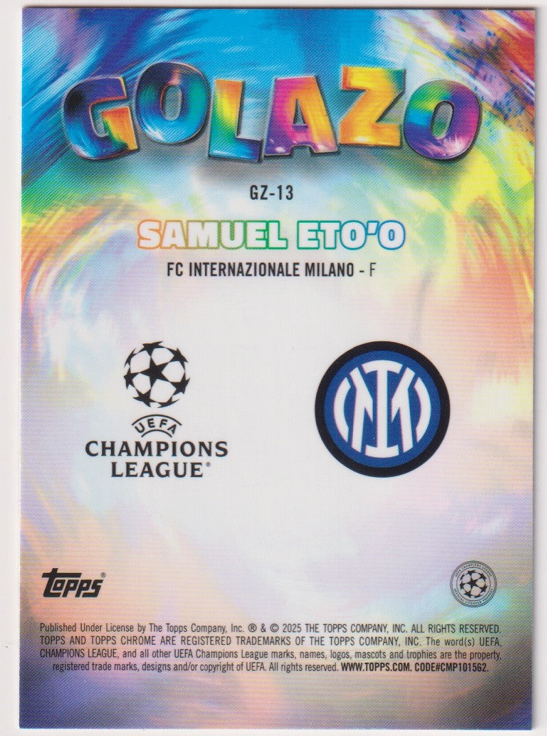 Topps Chrome 2024-25 Samuel Eto'o FC Internazionale Milano Parallel Rare – Bild 2