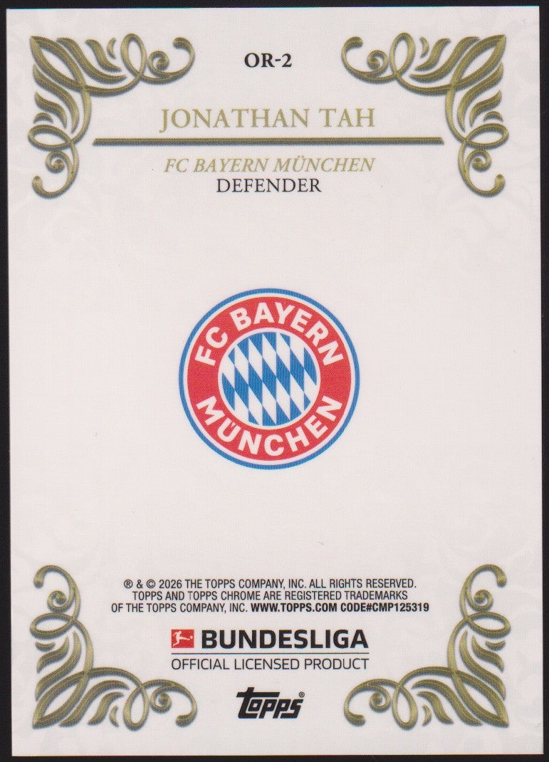 Topps Chrome 2025-26 Jonathan Tah FC Bayern München Parallel Rare Nr. OR-2 – Bild 2