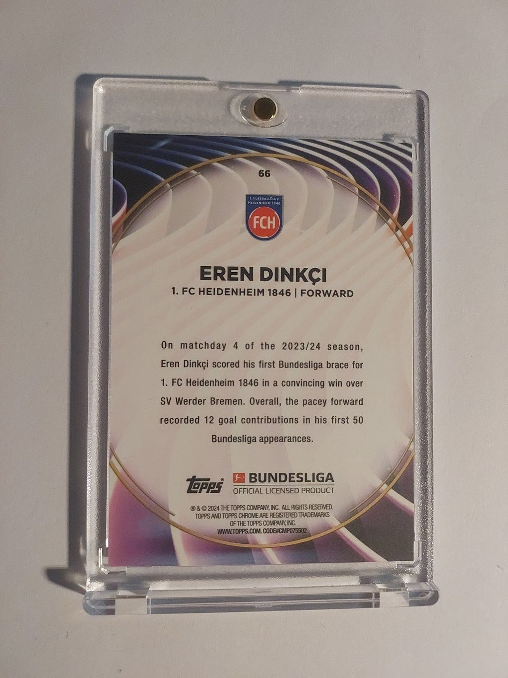Topps 60 Jahre Bundesliga 2023-24 Eren Dinkci FC Heidenheim Limited Parallel – Bild 2