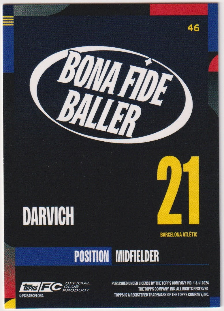 Topps Bona Fide Baller 2024-25 Darvich Rookie Barcelona Atlético Parallel – Bild 2