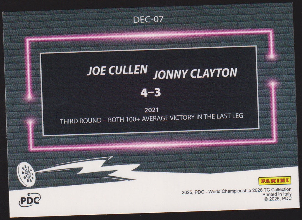 Panini PDC World Championship 2026 Joe Cullen & Jonny Clayton Refractor Parallel – Bild 2