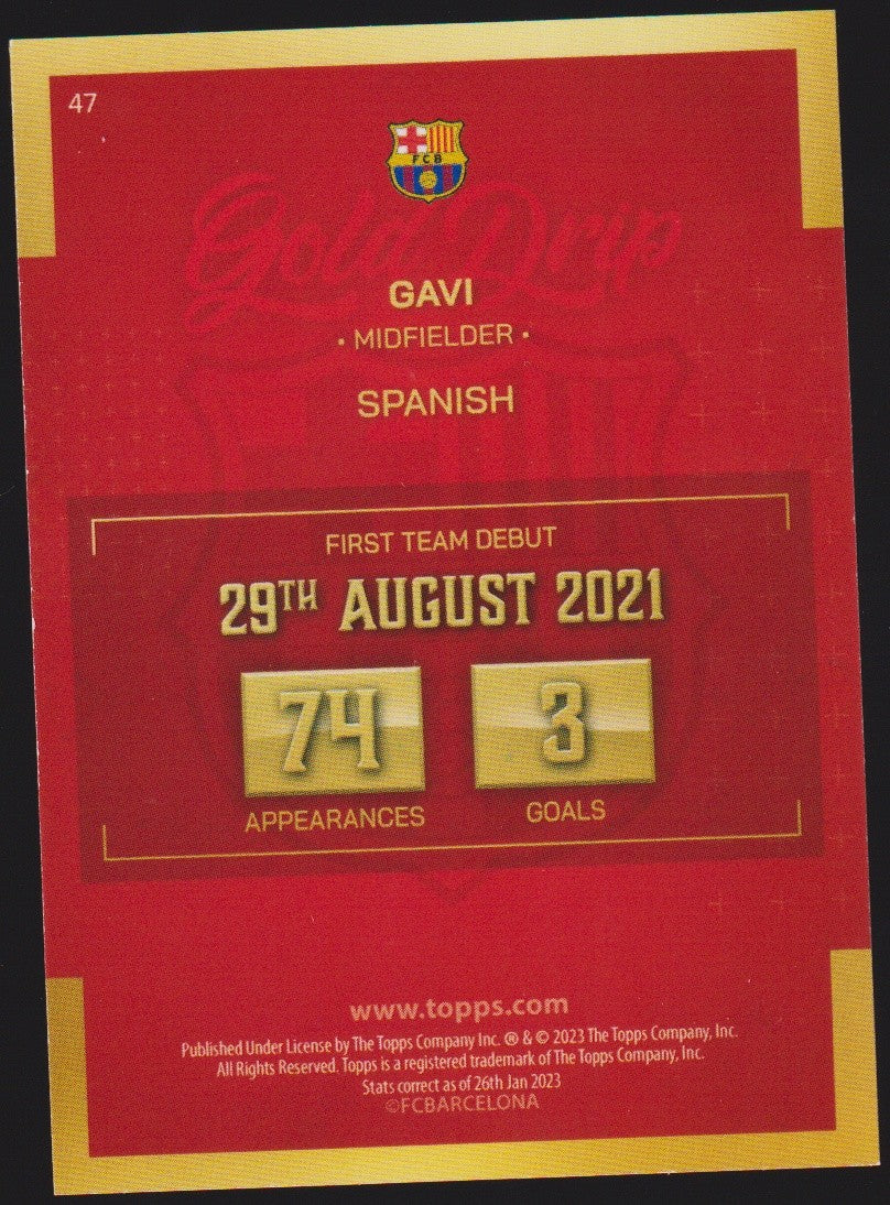 Topps 2022-23 Gavi FC Barcelona Parallel Rare Nr. 47 – Bild 2