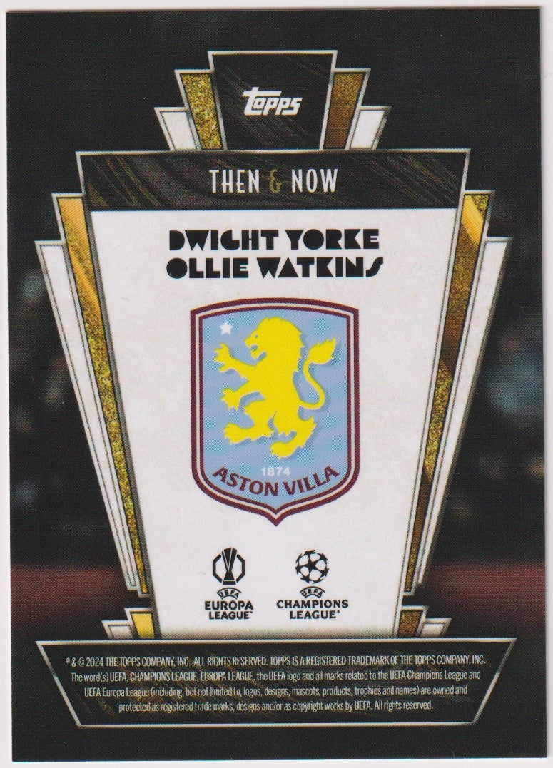 Topps Deco 2023-24 Dwight Yorke & Ollie Watkins Aston Villa Then & Now Parallel – Bild 2