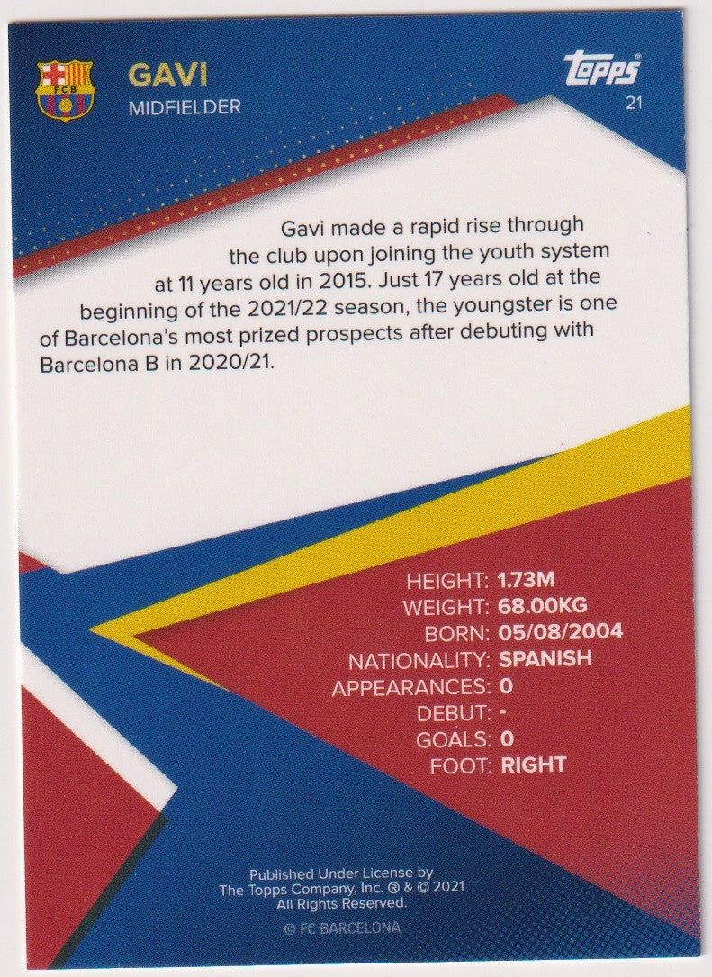 Topps 2020-21 Gavi Rookie FC Barcelona Parallel Rare – Bild 2