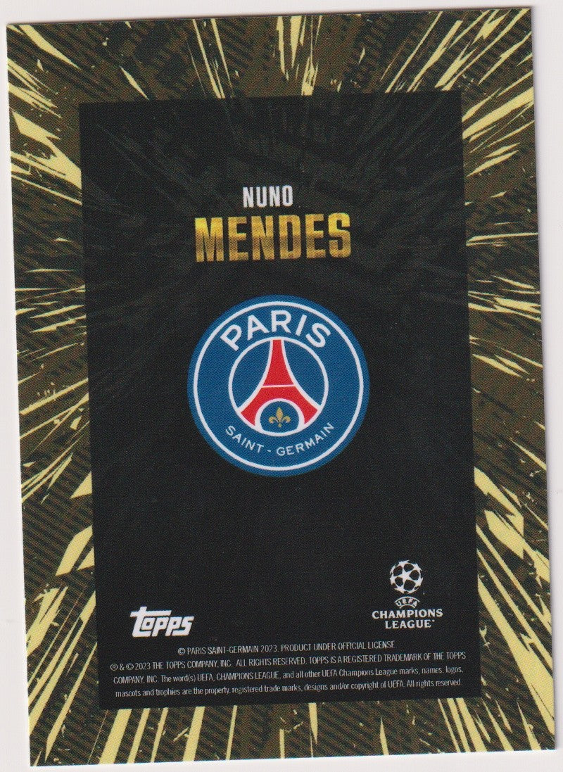 Topps Champions League 2022-23 Nuno Mendes Paris Saint-Germain x Whip Parallel – Bild 2