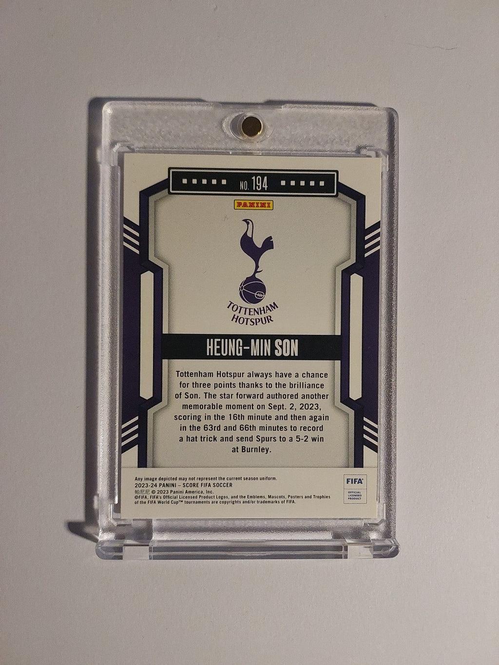 Panini Score 2023-24 Heung Min Son Tottenham Parallel Ultra Rare Base Hit – Bild 2