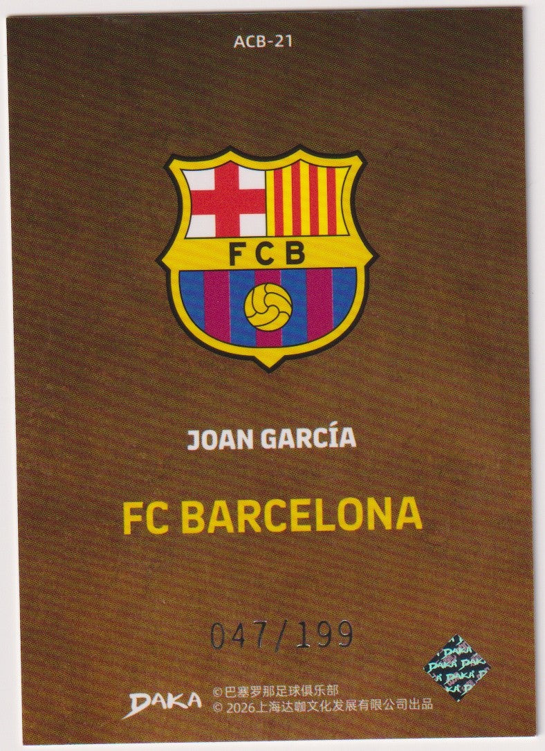 Daka ACB-21 2025-26 Joan Garcia FC Barcelona Parallel 47/199 Rare Refractor – Bild 2