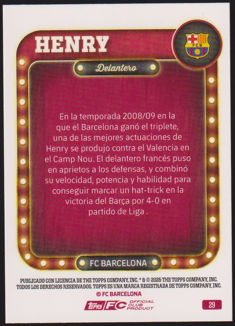 Topps 2025-26 Thiery Henry FC Barcelona Parallel 97/325 Rare – Bild 2