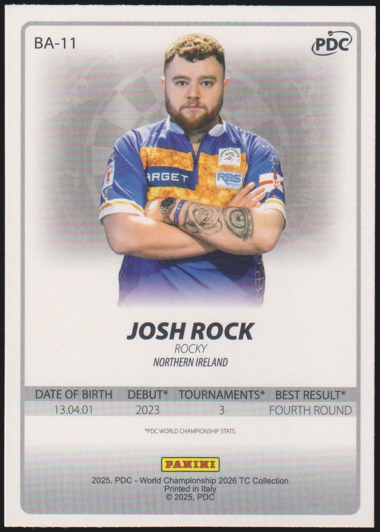 Panini PDC World Championship 2026 Josh Rock "Rocky" Refractor Parallel – Bild 2