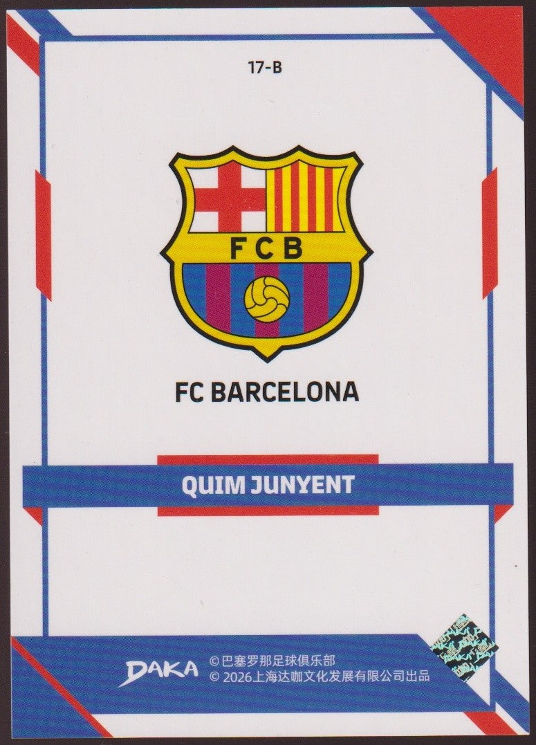 Daka 17-B 2025-26 Quim Junyent FC Barcelona Parallel Refractor Rookie – Bild 2