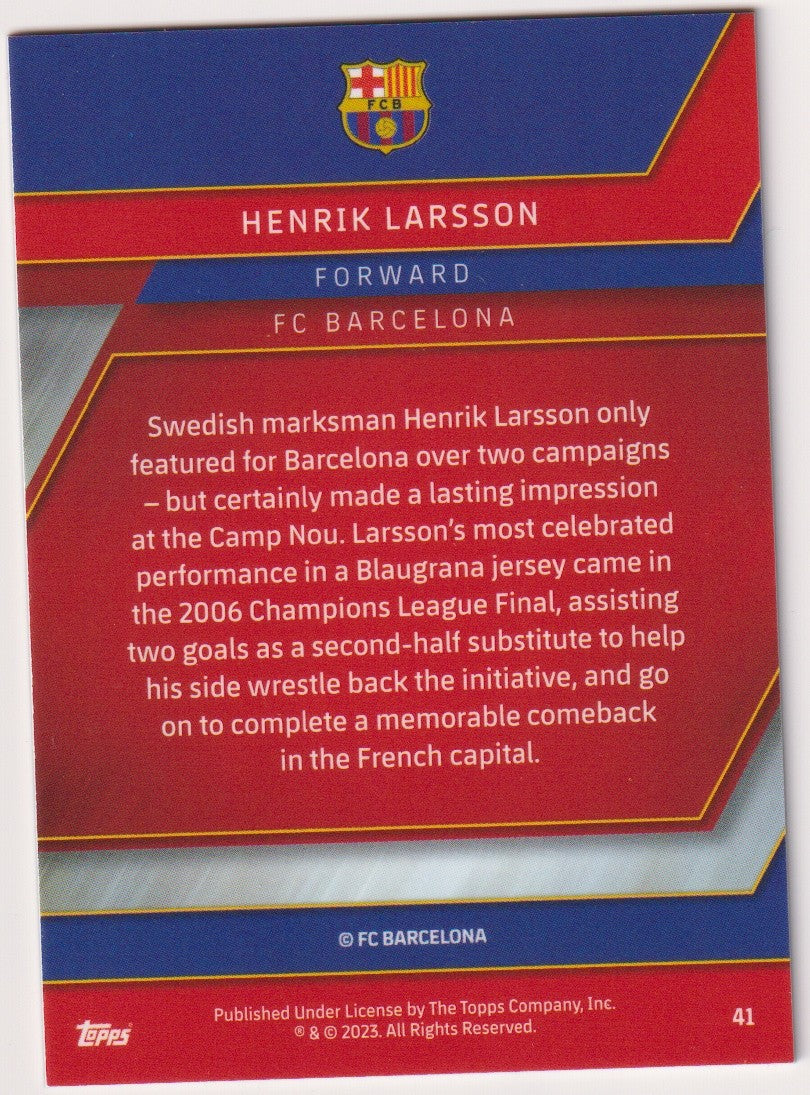 Topps Chrome Henrik Larsson FC Barcelona Parallel Rare – Bild 2