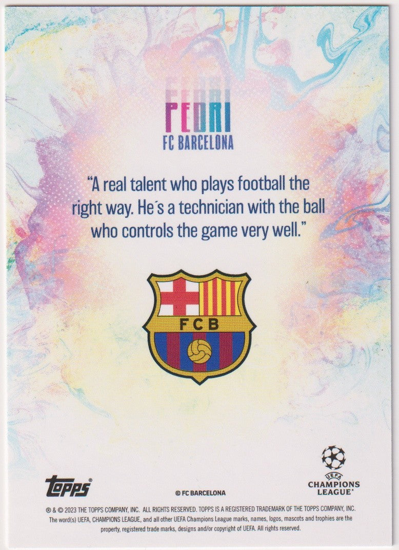 Topps Technique 2022-23 Pedri FC Barcelona Champions League Parallel Rare – Bild 2