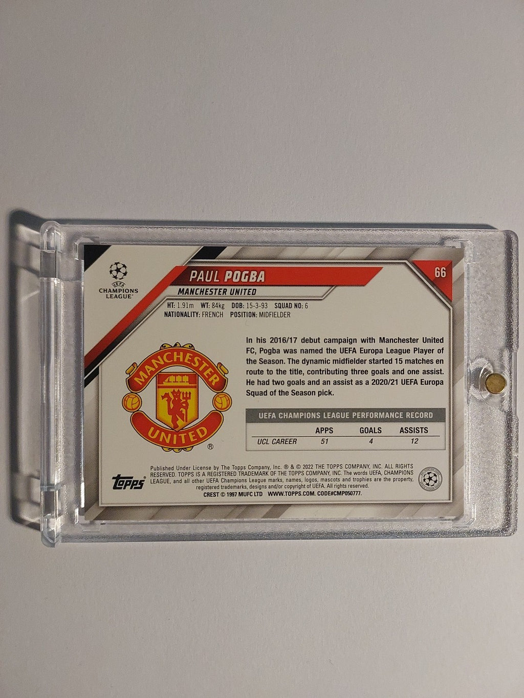 Topps UCC 2021-22 Paul Pogba Manchester United Parallel 1st Edition Rare Hit – Bild 2