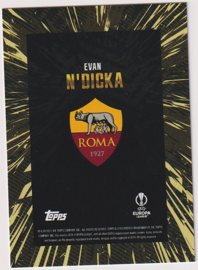 Topps UEFA Europa League 2022-23 Evan N'Dicka AS Roma x Whip Parallel Rare – Bild 2